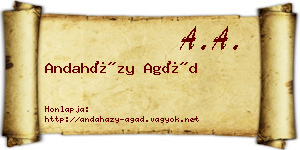 Andaházy Agád névjegykártya